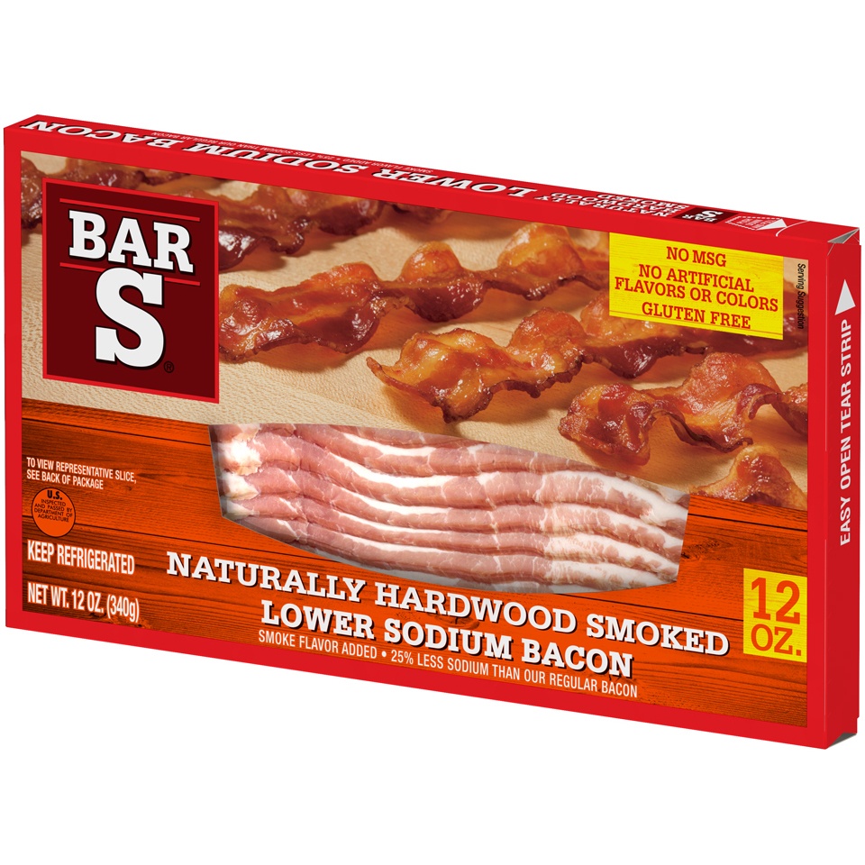 slide 6 of 7, Bar-S Bacon Low Salt, 12 oz