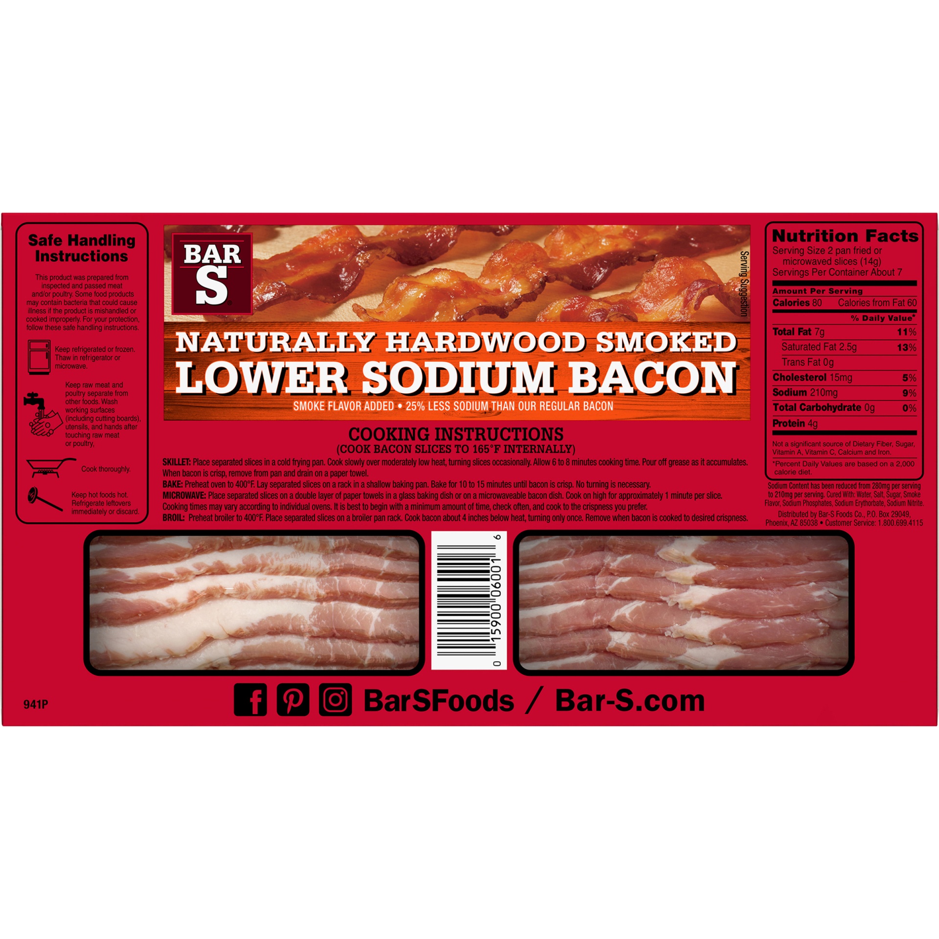 slide 2 of 7, Bar-S Bacon Low Salt, 12 oz