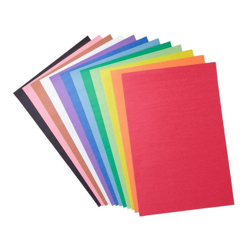 slide 3 of 3, Crayola 48-Sheet Giant Construction Paper with Stencil 12-Color, 48 ct