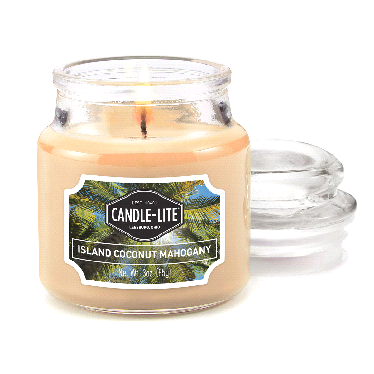 slide 1 of 1, Candle-Lite Everyday Island Coconut Mahogany Candle - Ivory, 3 oz