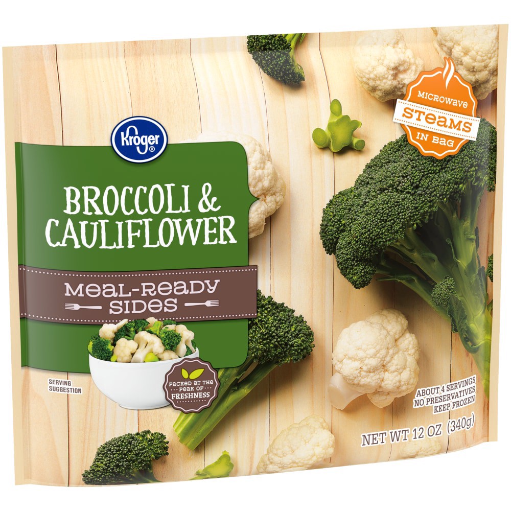 slide 6 of 6, Kroger All Natural Broccoli & Cauliflower, 12 oz