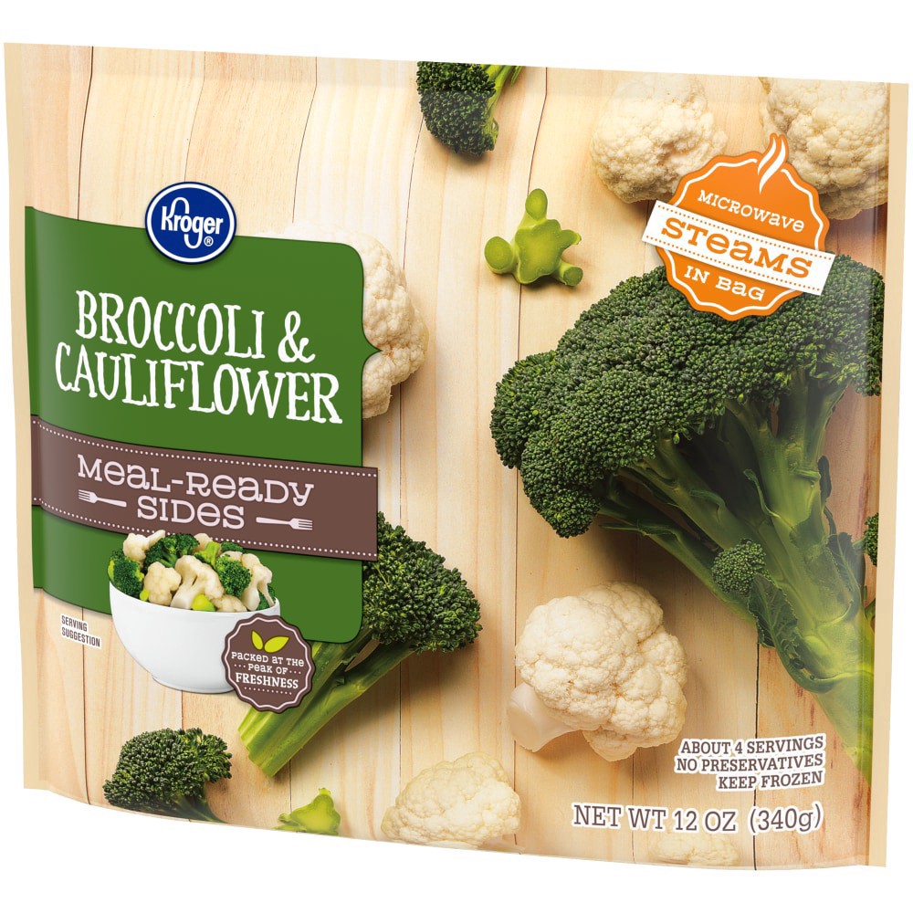 slide 5 of 6, Kroger All Natural Broccoli & Cauliflower, 12 oz