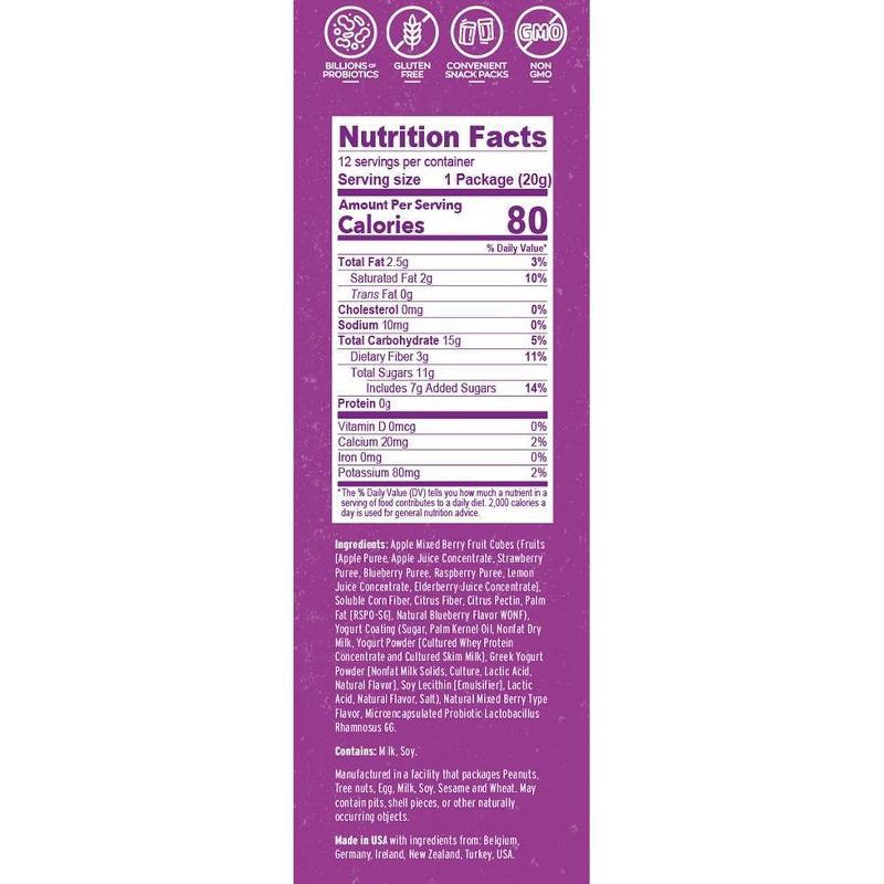 slide 4 of 7, Nature's Garden Probiotic Mixed Berry Yoggies 6 / 12 X 0.7oz - 8.5 Oz, 12 ct