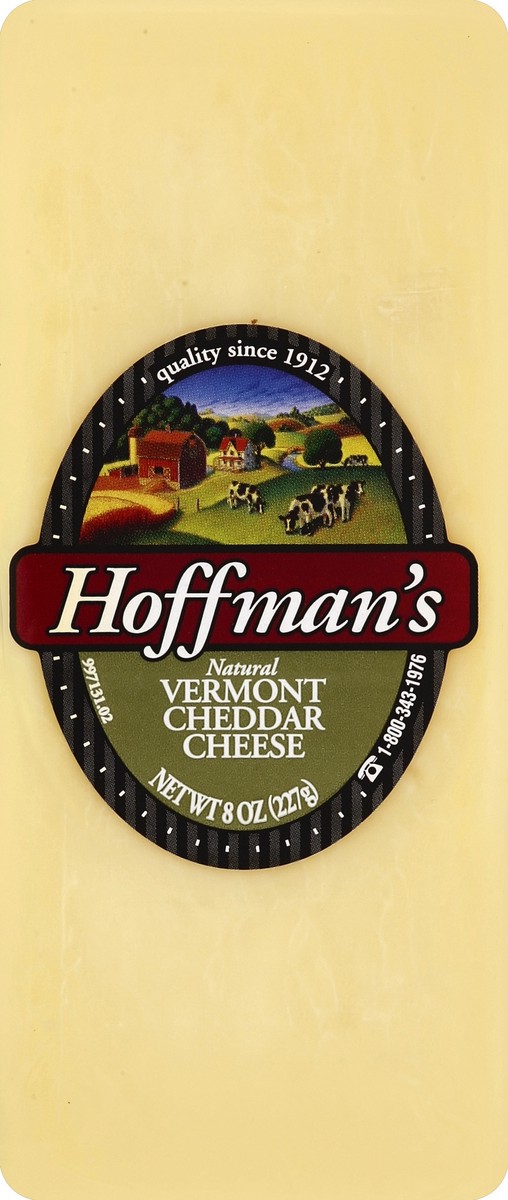 slide 5 of 5, Hoffman's Natural Vermont Cheddar Cheese Brick, 8 oz