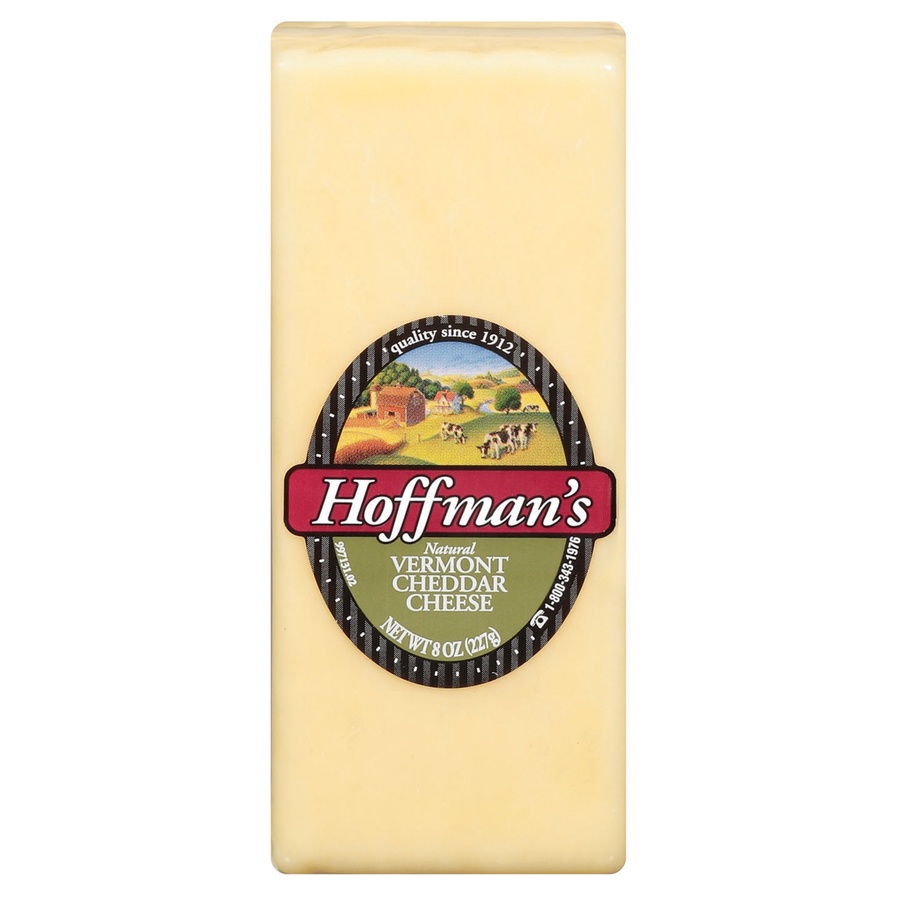 slide 1 of 5, Hoffman's Natural Vermont Cheddar Cheese Brick, 8 oz