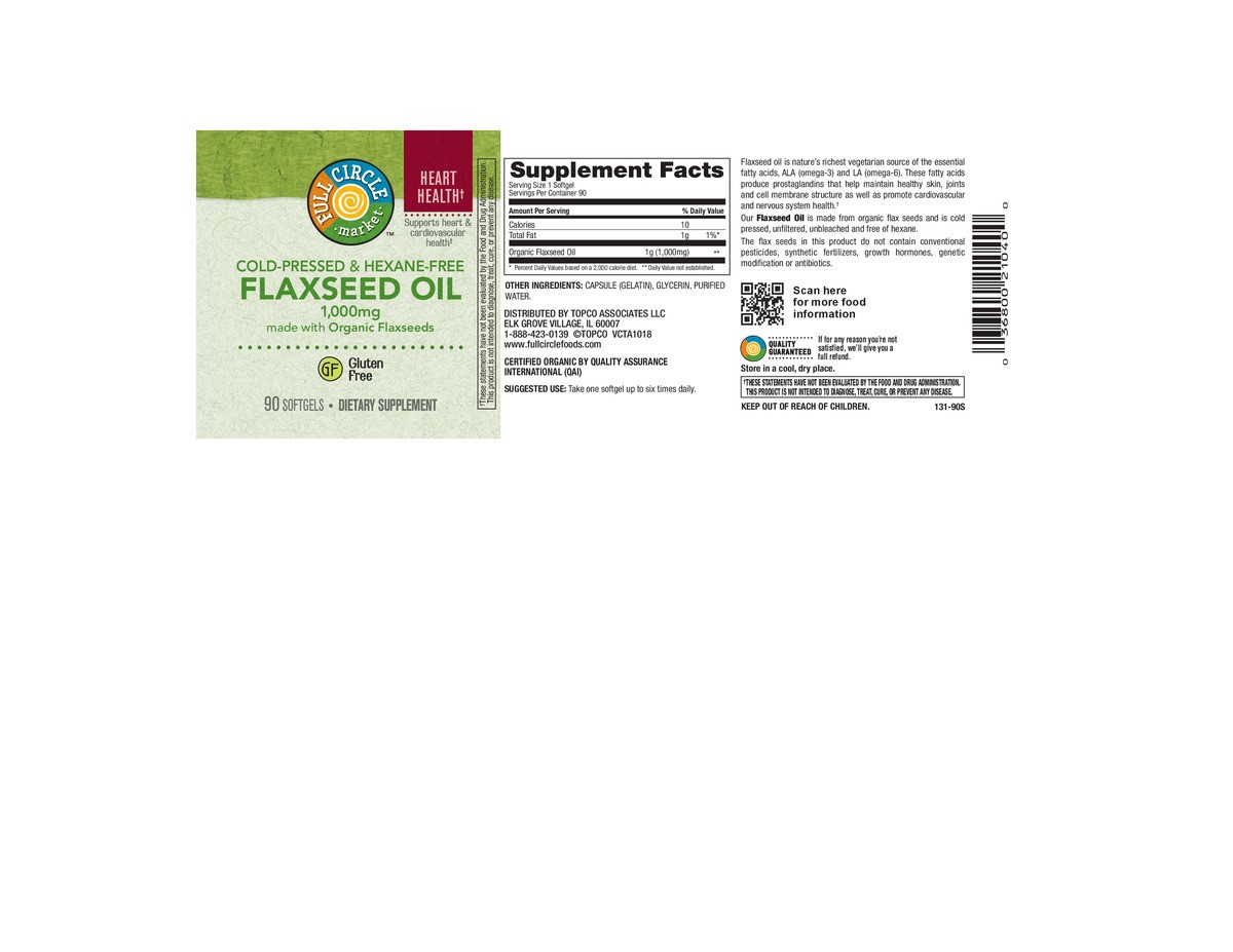 slide 8 of 15, Full Circle Market 1000 mg Cold-Pressed Hexane-Free Flaxseed Oil 90 Softgels, 90 ct