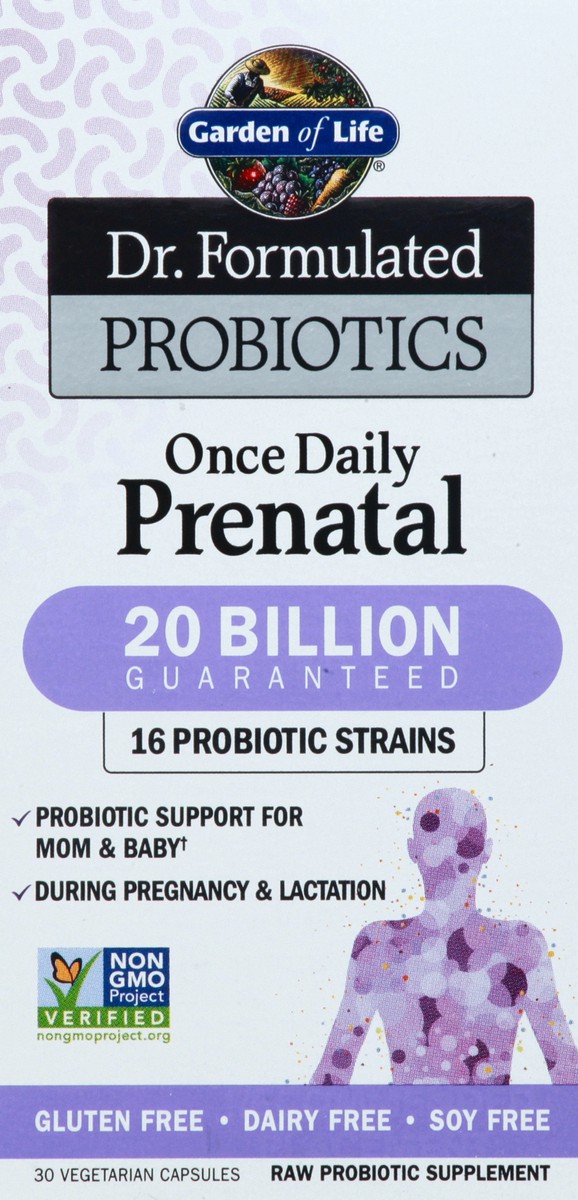 slide 1 of 13, Garden of Life Dr. Formulated Once Daily Prenatal Vegetarian Capsules Probiotics 30 oz, 30 ct