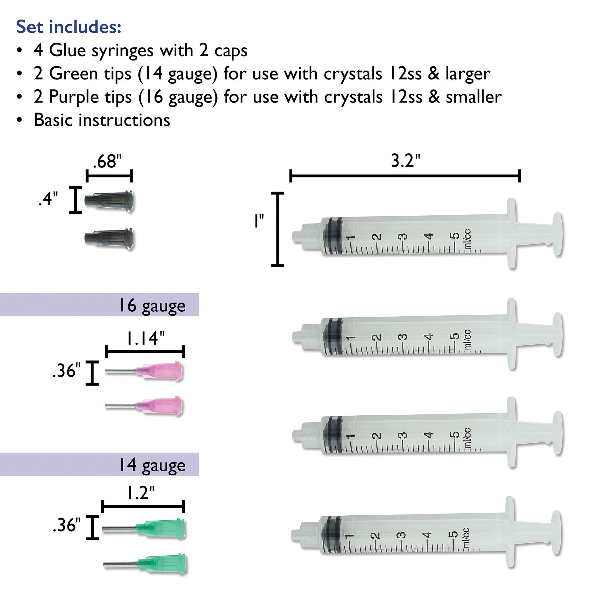 slide 2 of 5, The Beadsmith Crystal Fx Thick Viscosity Glue Syringe & Tip Set, 1 ct