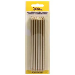 Wilton Gold Tall Birthday Candles 12 Each