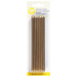 Wilton Gold Tall Birthday Candles 12 Each