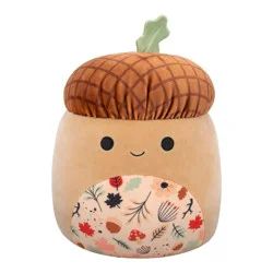 Squishmallows Brown Acorn With Fall Patterned Belly