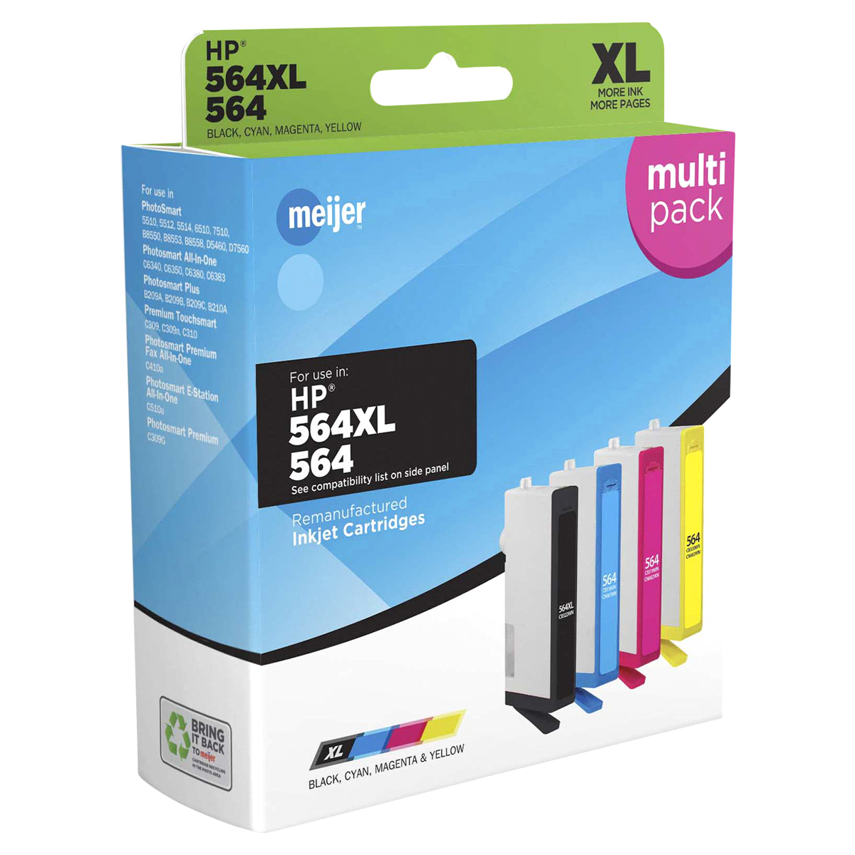 slide 1 of 1, Meijer Brand Remanufacture Ink Cartridge, replacement for HP/564, 1 ct