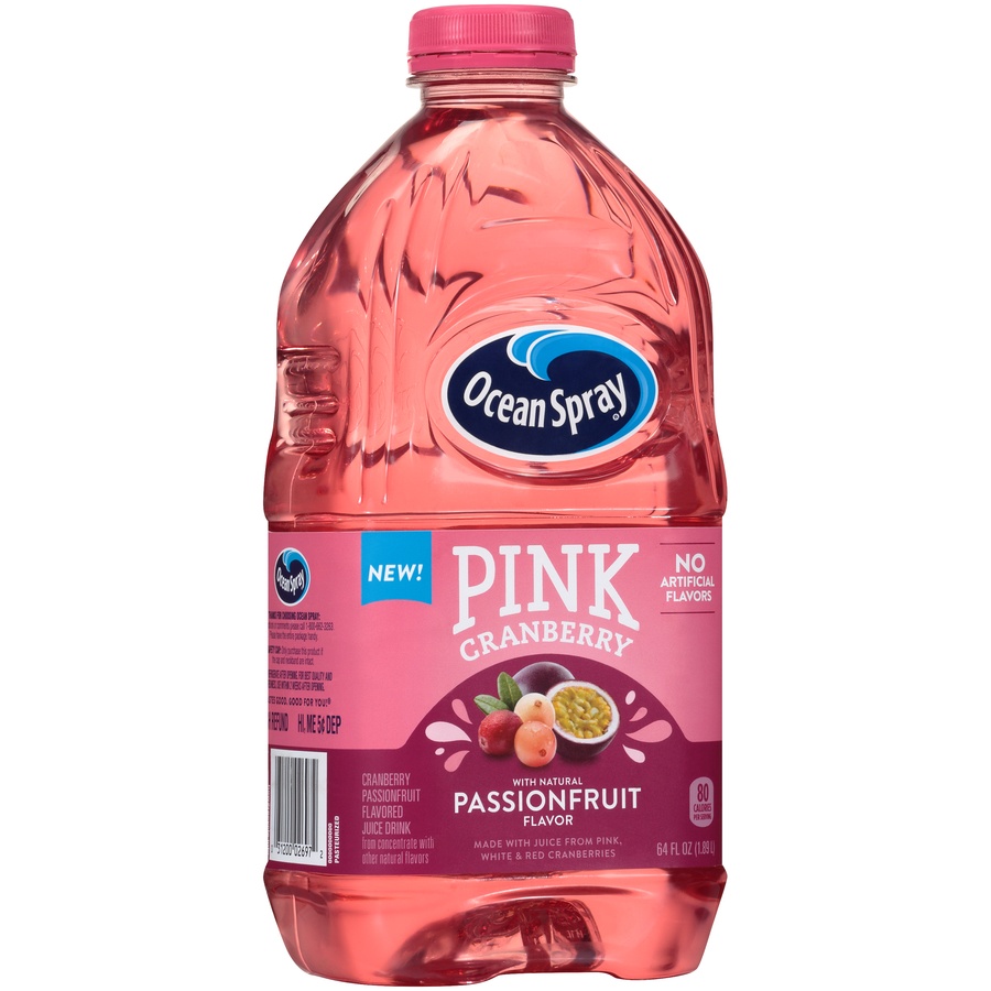 slide 2 of 8, Ocean Spray Passion Fruit Juice Pink Cranberry, 64 fl oz