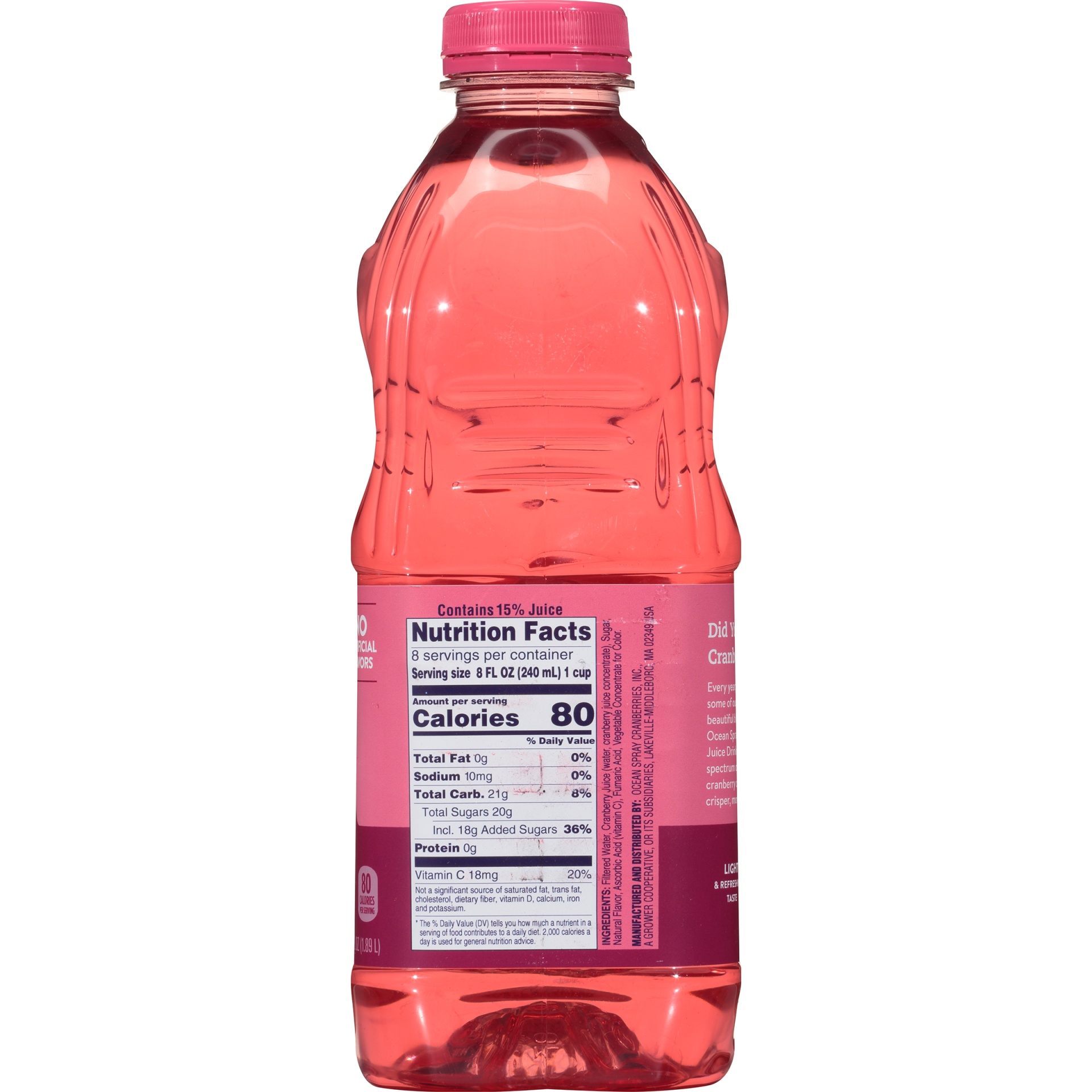 slide 5 of 8, Ocean Spray Passion Fruit Juice Pink Cranberry, 64 fl oz