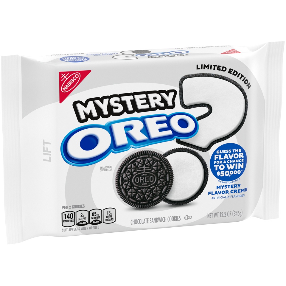 slide 3 of 9, Oreo Mystery Flavor Creme Chocolate Sandwich Cookies, 12.2 oz