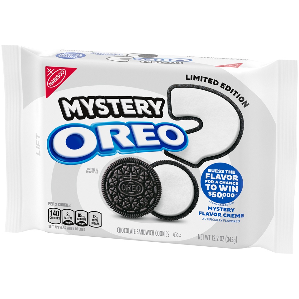 slide 4 of 9, Oreo Mystery Flavor Creme Chocolate Sandwich Cookies, 12.2 oz