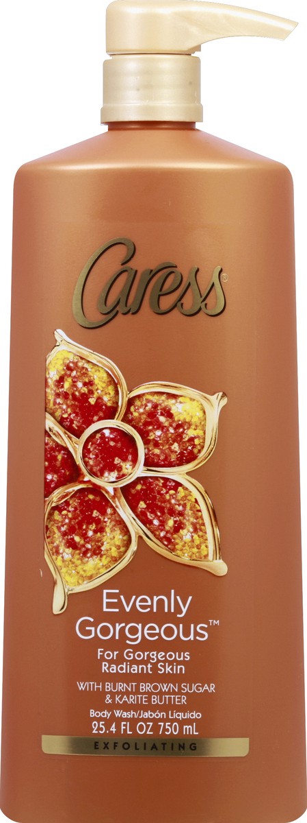 slide 2 of 2, Caress Exfoliating Body Wash with Pump Shea Butter & Brown Sugar, 25.4 oz, 25.4 fl oz