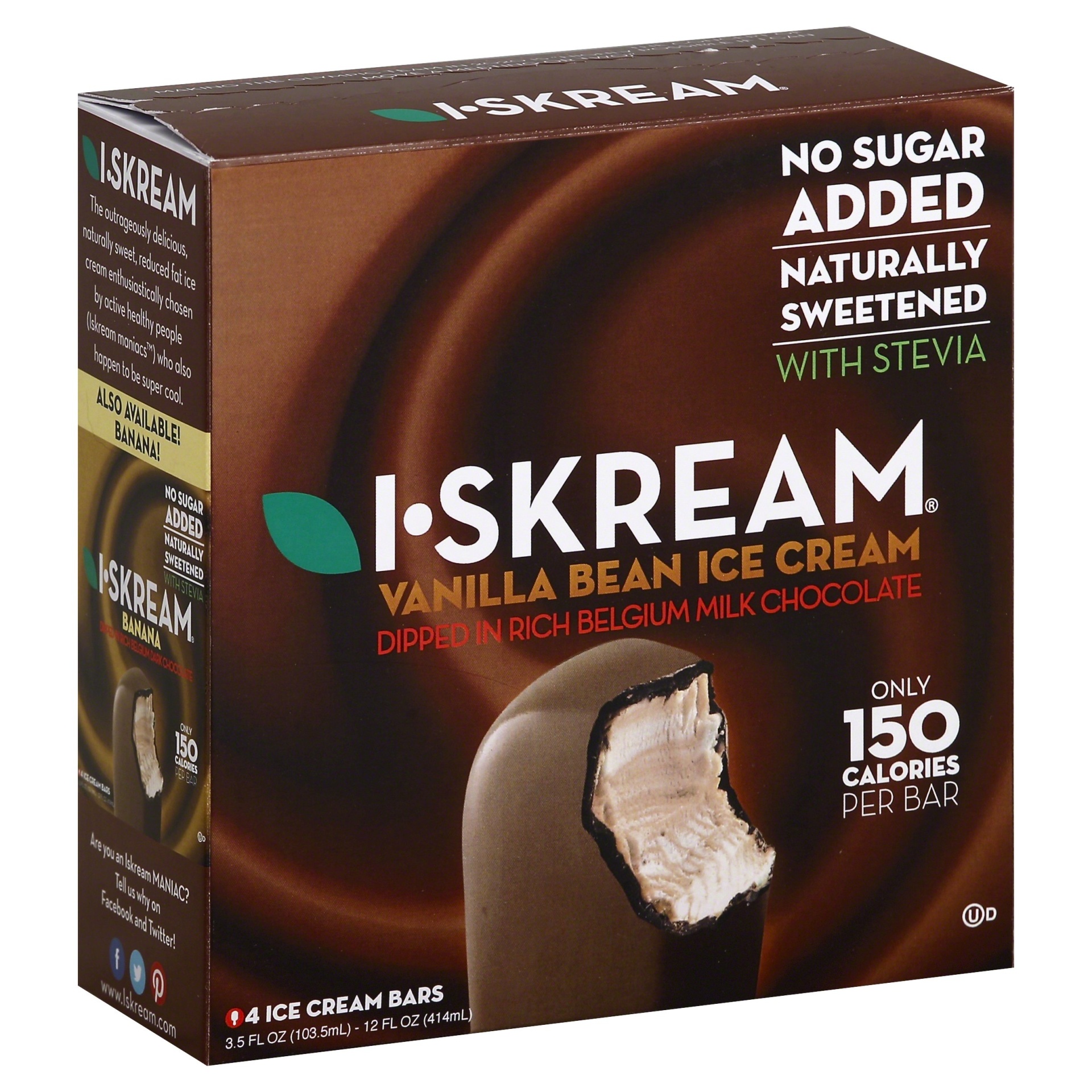 slide 1 of 4, I-SKREAM Vanilla Ice Cream Bar, 4 ct; 14 fl oz