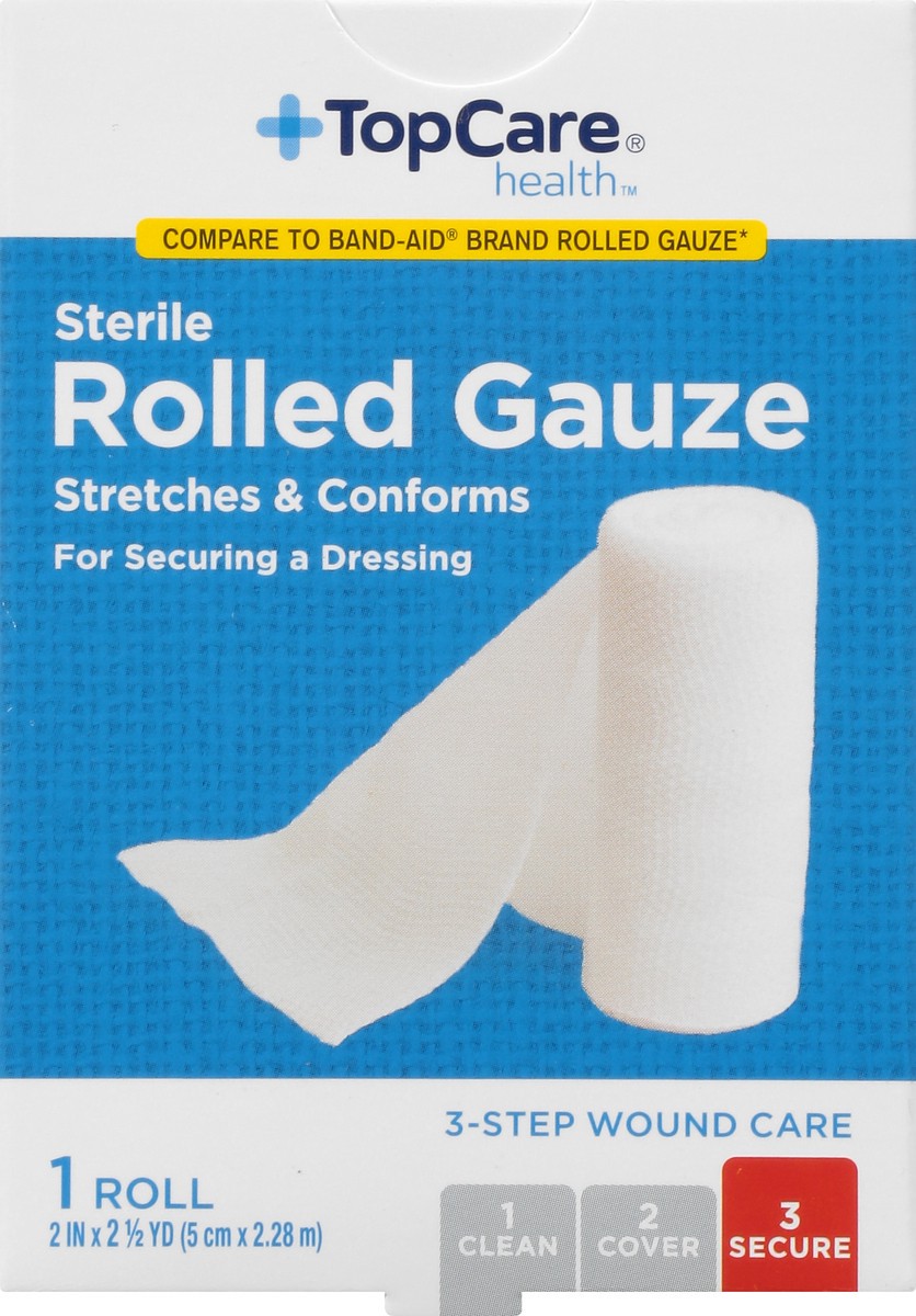 slide 9 of 9, TopCare Health Sterile Rolled Gauze 1 ea, 1 ct