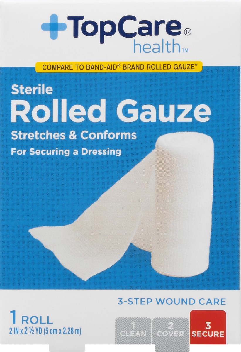 slide 2 of 9, TopCare Health Sterile Rolled Gauze 1 ea, 1 ct