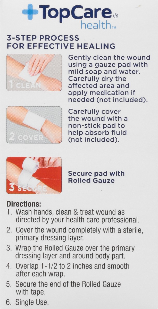 slide 4 of 9, TopCare Health Sterile Rolled Gauze 1 ea, 1 ct