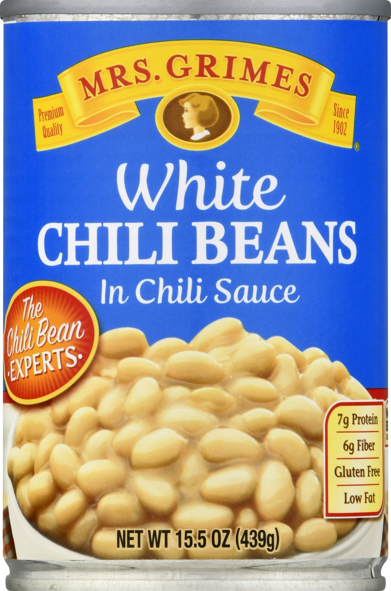 slide 10 of 10, Mrs. Grimes White Chili Beans, 15 oz