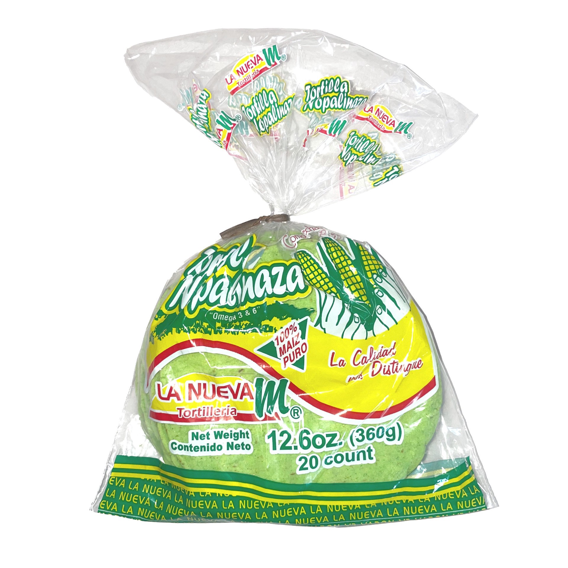slide 1 of 1, La Nueva Tortilleria Nopales & Flax Seed Corn Tortillas, 20 ct