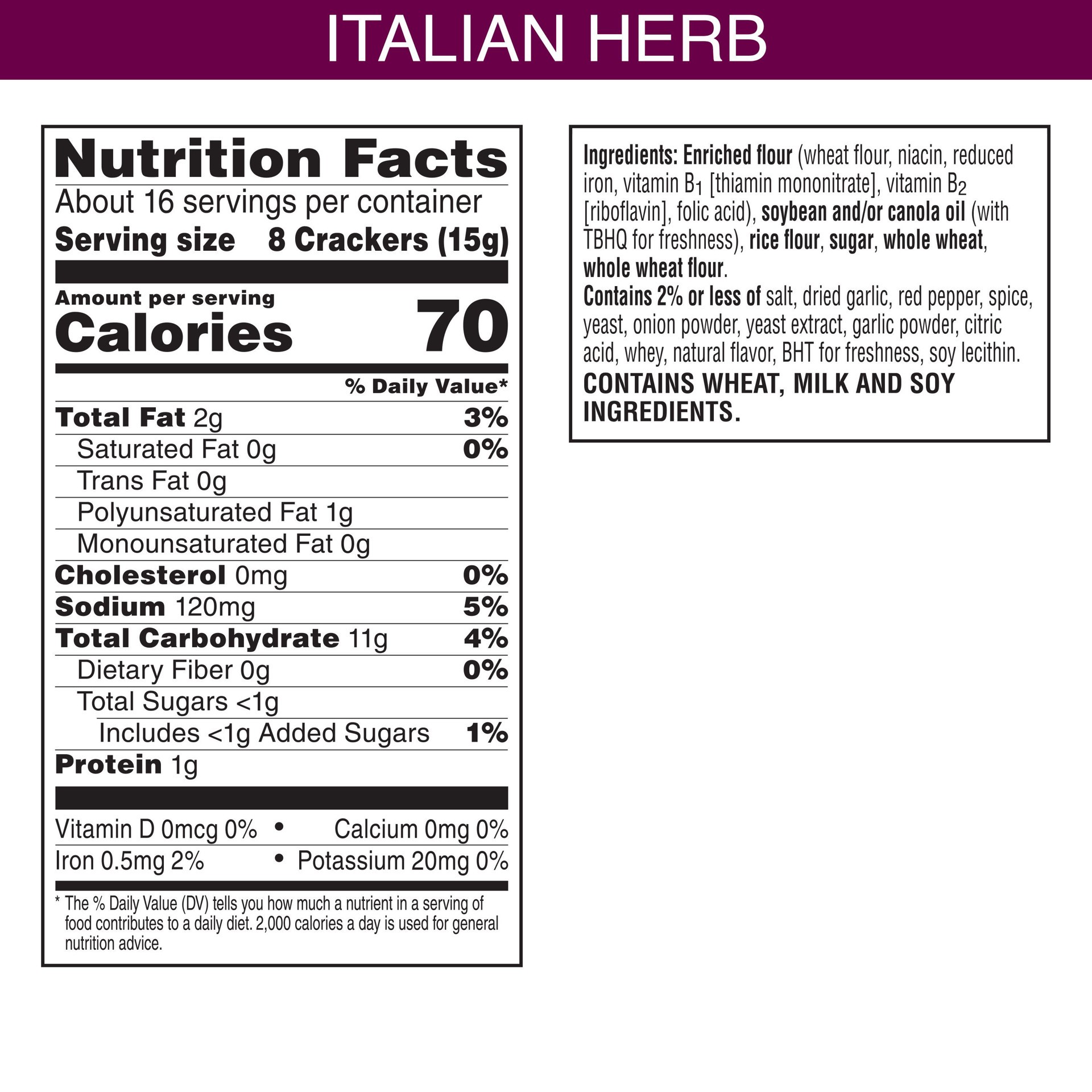 slide 4 of 5, Toasteds Flatbreads Crackers, Party Snacks, Lunch Snacks, Italian Herb, 8.7oz Box, 1 Box, 8.7 oz