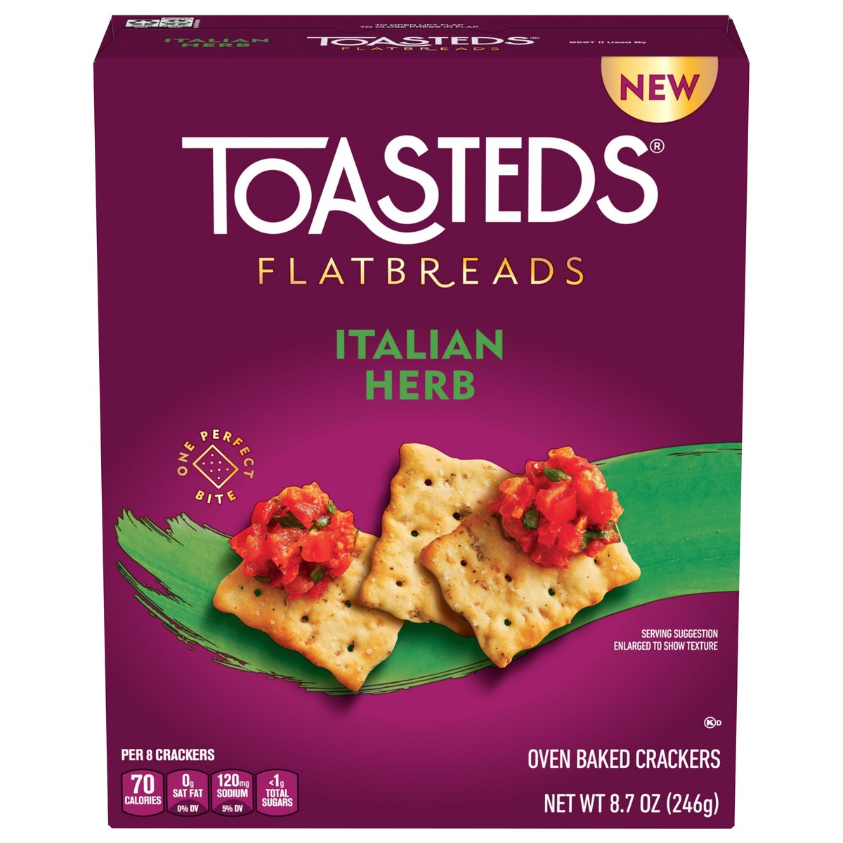 slide 1 of 5, Toasteds Kellogg's Toasted Crackers Italian Herb 8.7oz, 8.7 oz