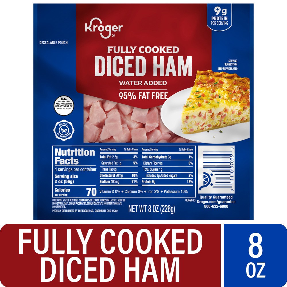 slide 1 of 3, Kroger Diced Ham, 8 oz