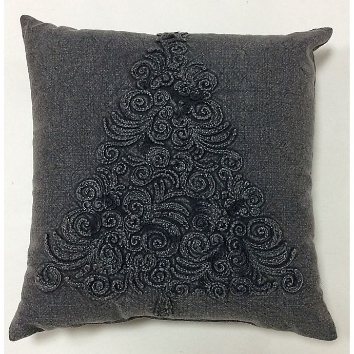 slide 1 of 1, Bee & Willow Home Vintage Tree Textured Square Throw Pillow - Charcoal, 1 ct