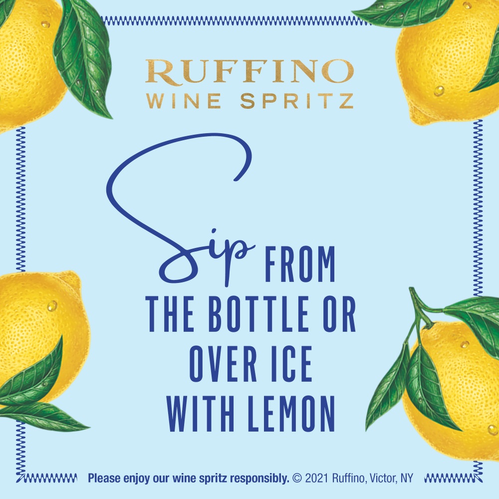 slide 5 of 7, Ruffino Wine Spritz Lemon Limonata Italian White Sparkling Wine Spritzer, 4 ct; 355 ml