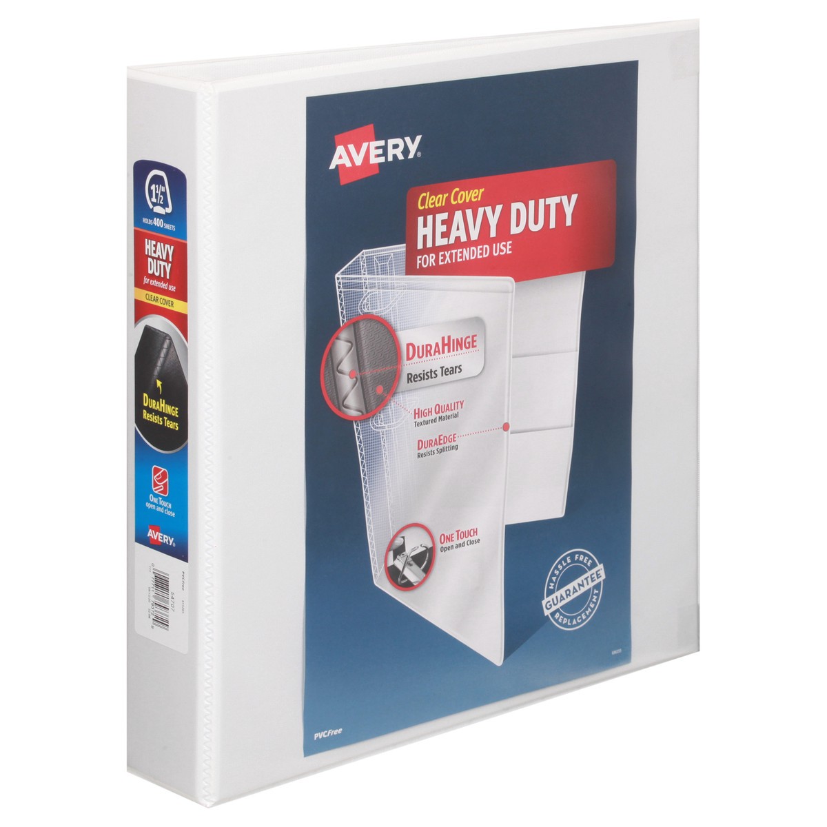 slide 2 of 9, Avery 1-1/2 Inch Heavy Duty Clear Cover Binder 1 ea, 1 ct