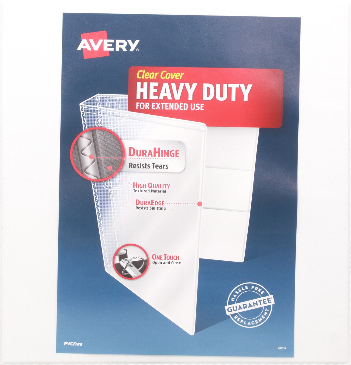 slide 3 of 9, Avery 1-1/2 Inch Heavy Duty Clear Cover Binder 1 ea, 1 ct