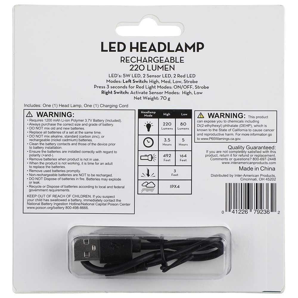 slide 2 of 3, Ge 220 Lumen Led Rechargeable Headlamp, 1 ct