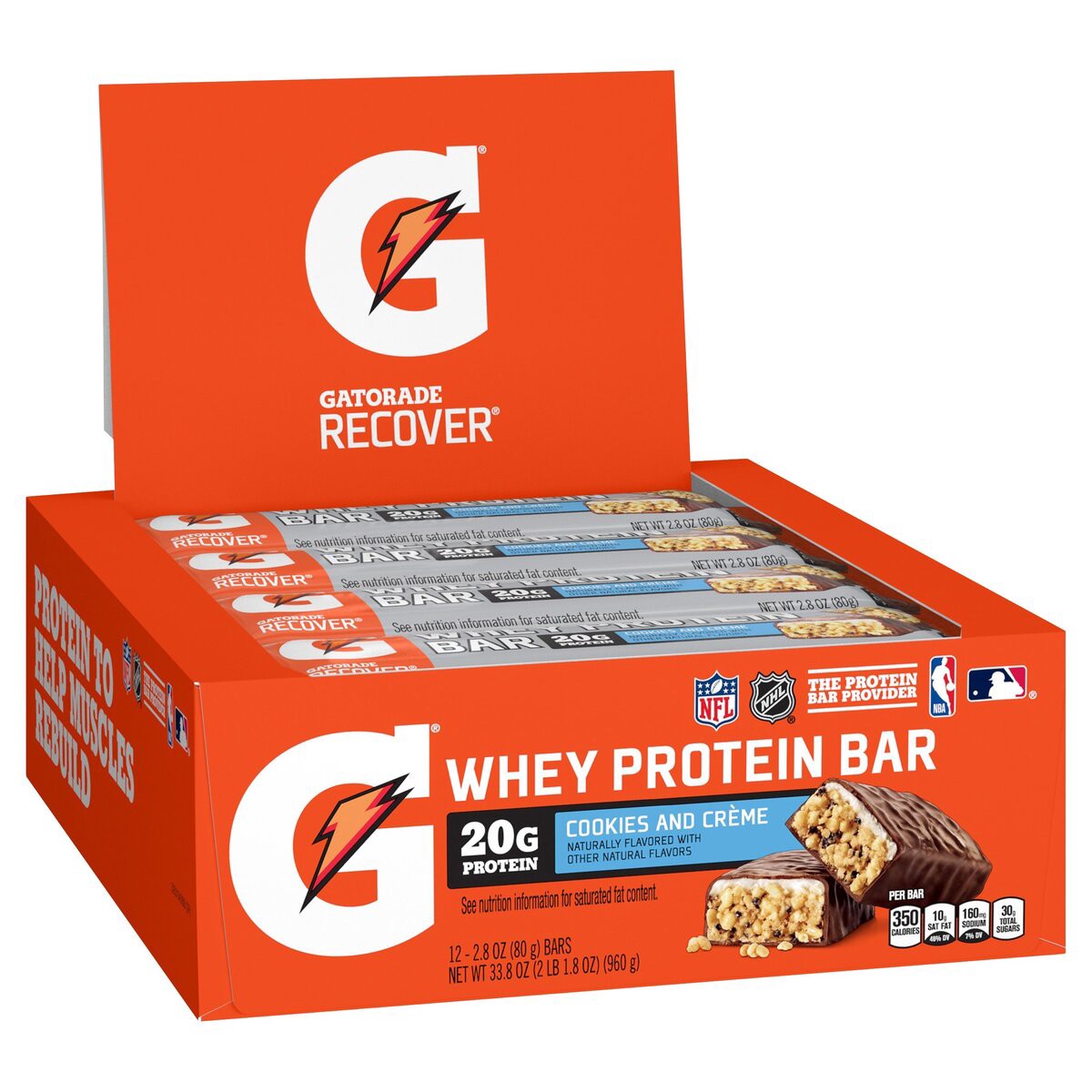 slide 2 of 2, Gatorade Whey Protein Bar, 33.84 oz