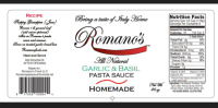 slide 12 of 12, Romanos Pasta Sauce Garlic And Basil, 26 oz