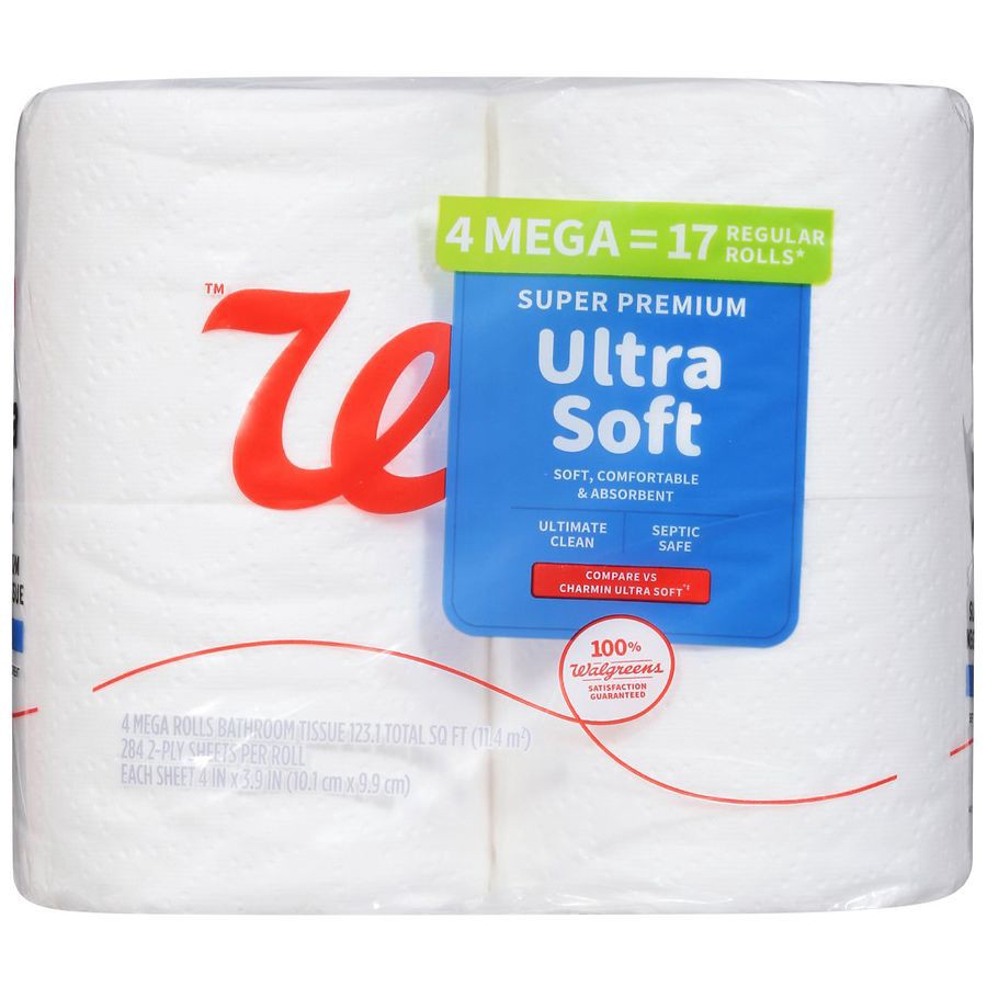 slide 1 of 1, Walgreens Super Premium Ultra Soft Bath Tissue, 4 ct