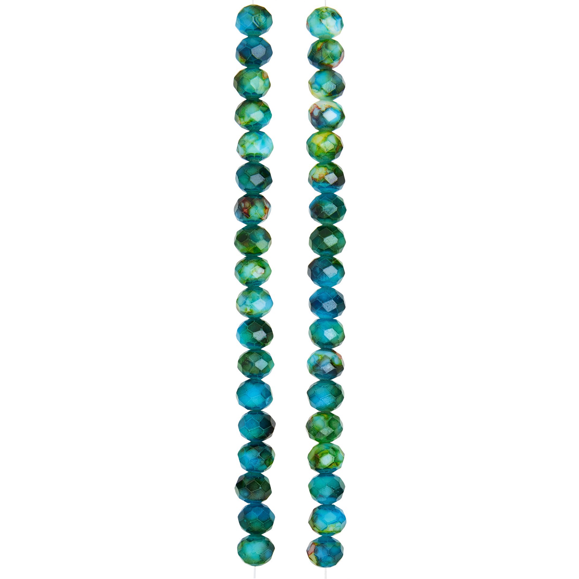 slide 2 of 3, Multicolor Painted Glass Rondelle Beads, 7mm By Bead Landing, 7mm
