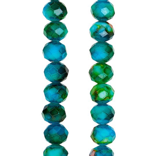 slide 1 of 3, Multicolor Painted Glass Rondelle Beads, 7mm By Bead Landing, 7mm
