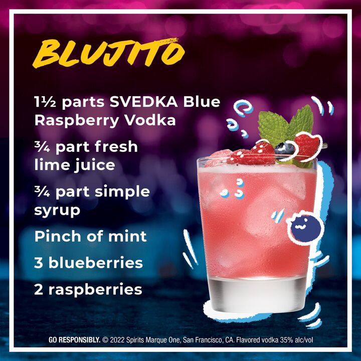 slide 3 of 5, SVEDKA Blue Raspberry Flavored Vodka, 375 mL Bottle, 70 Proof, 375 ml