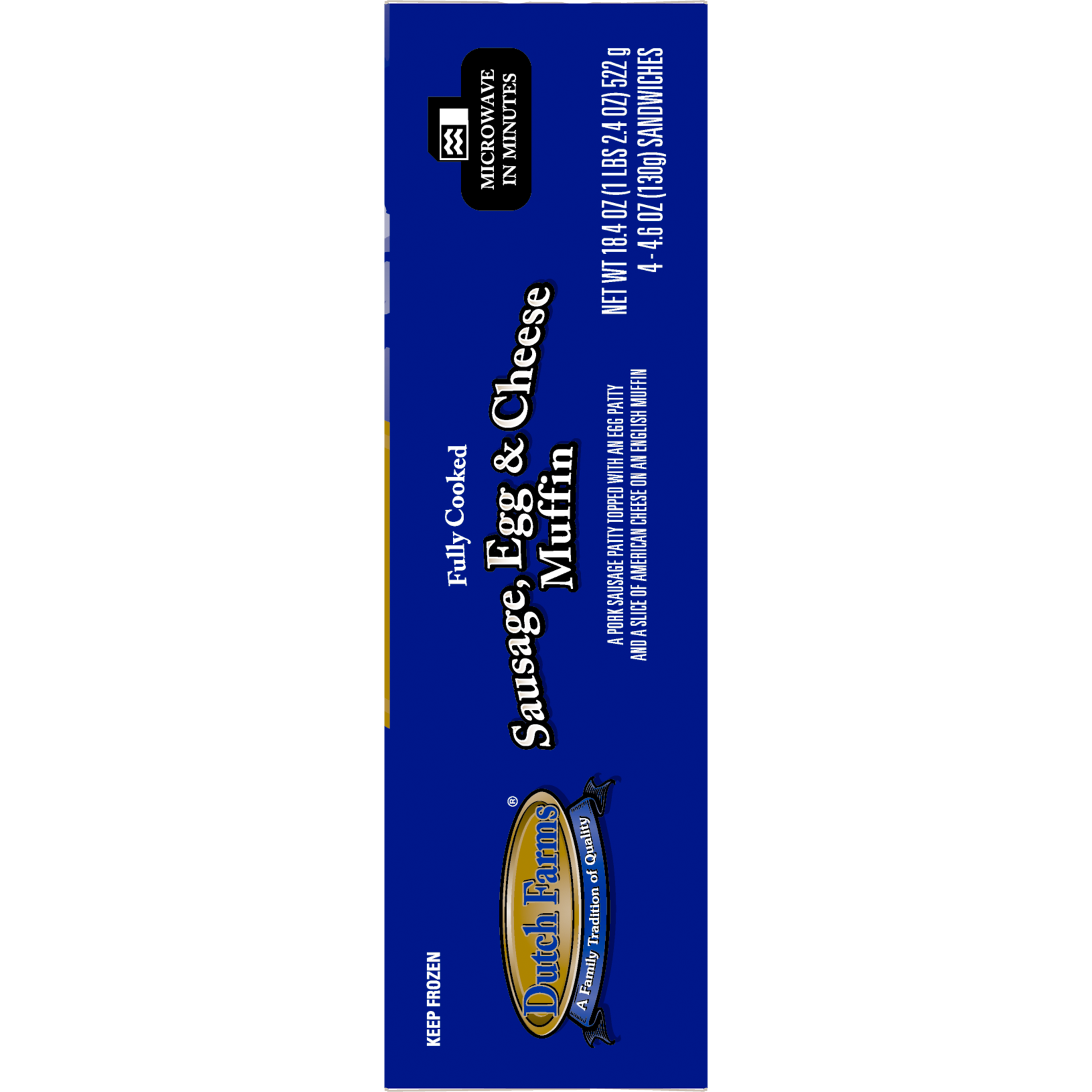 slide 4 of 5, DUTCH FARMS Sausage Egg & Cheese Muffin, 18 oz