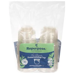 Repurpose Compostables 12 oz Stemless Clear Cold Cups