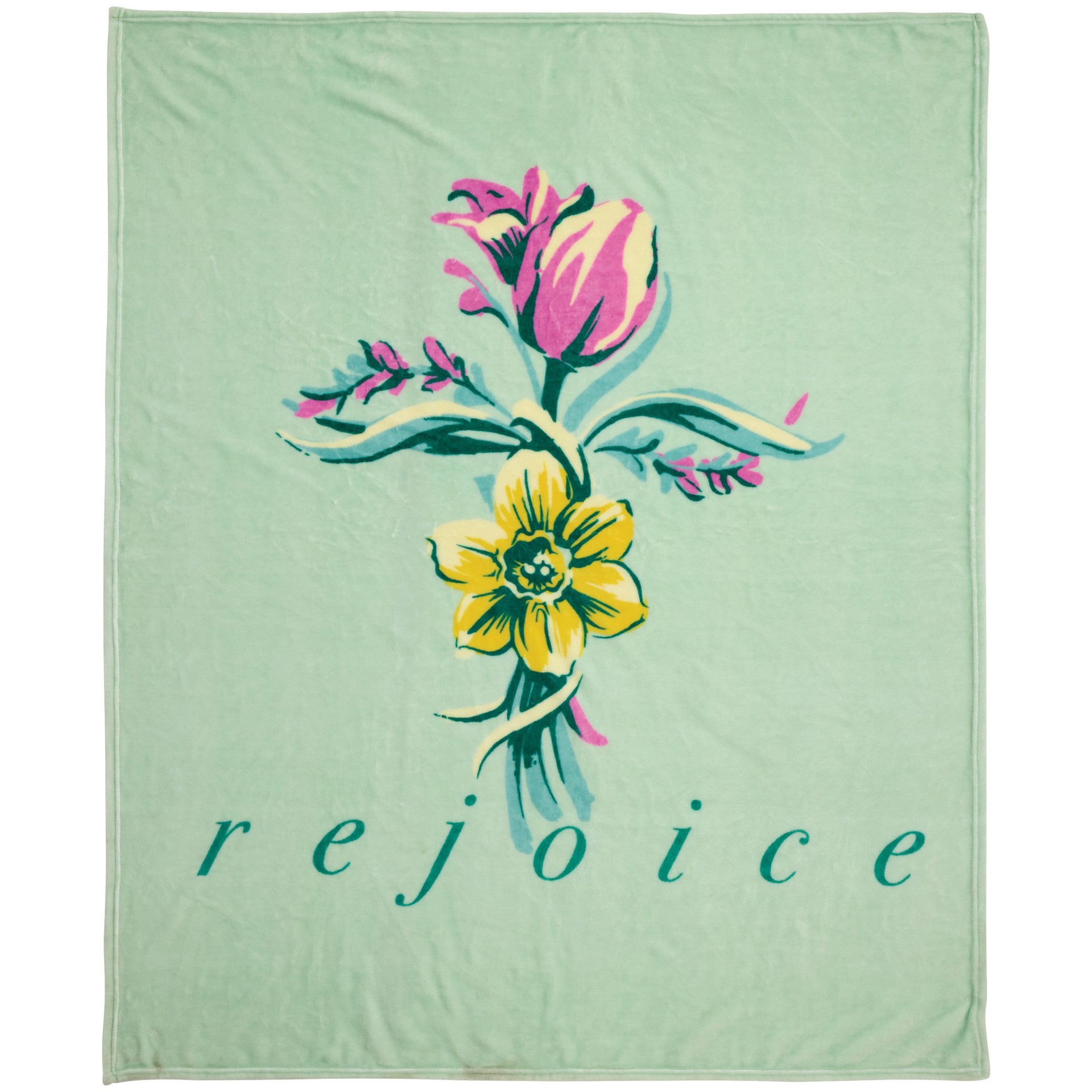 slide 1 of 1, Destination Holiday Easter Throw Blanket - Rejoice Cross, 50 in x 60 in