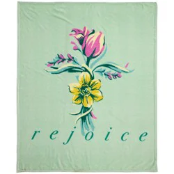 Destination Holiday Easter Throw Blanket - Rejoice Cross