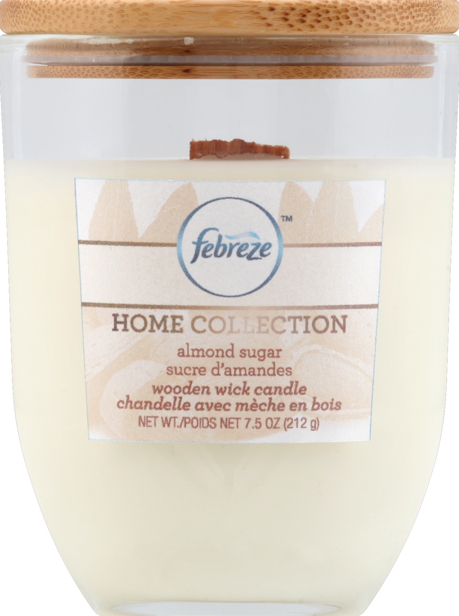 slide 2 of 3, Febreze Home Collection Wooden Wick Almond Sugar Candle, 7.5 oz