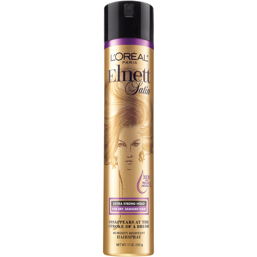 slide 1 of 4, L'Oréal Paris Elnett Precious Oil Satin Hairspray, 11 oz