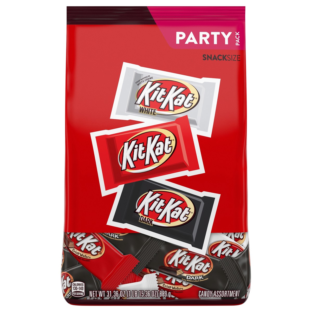 slide 1 of 9, Hershey's KIT KAT Assorted Flavored Wafer Snack Size, Candy Party Pack, 31.36 oz, 31.36 oz