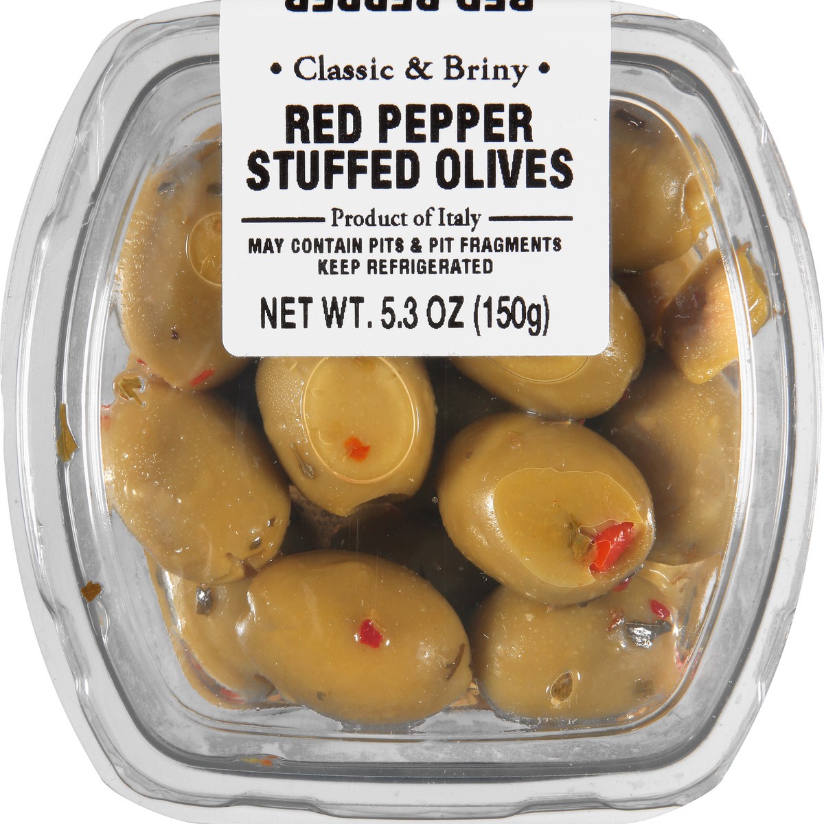 slide 1 of 10, Gourmet Foods International Red Pepper Stuffed Olives, 5.3 oz