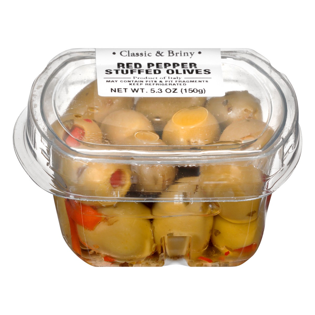 slide 1 of 10, Gourmet Foods International Red Pepper Stuffed Olives, 5.3 oz